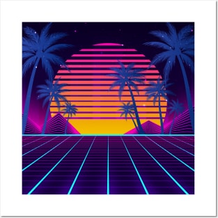 Glowing Sun 80s Nostalgia Posters and Art